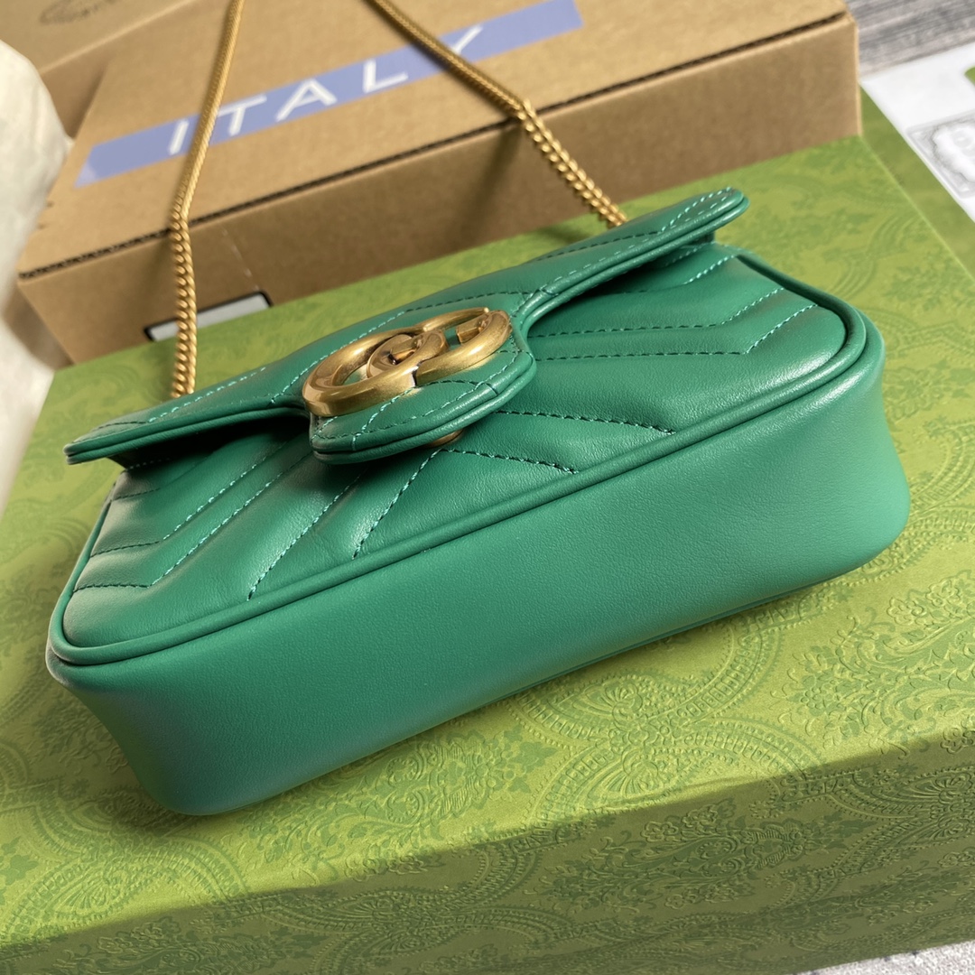 Marmont Matelasse Super Mini Shoulder Bag 476433 Green